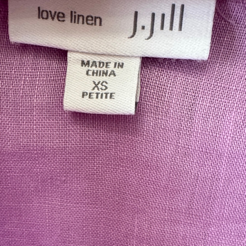 J. Jill Love Linen Lightweight Lavender Button-Down Long Sleeves Shirt - Picture 2 of 5